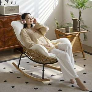 Sillón Reclinable Moderno de Ratán para Adultos, Silla Perezosa Individual para Dormir, para Balcón, Dormitorio, Ocio en el Hogar - Product Image 2