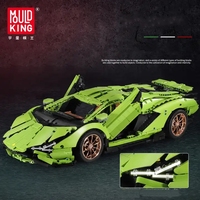 MOULD KING-Blocs de construction Lamborghining 13057 vert pour enfants et adultes, jouets électroniques, style bricolage
