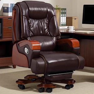 Silla ejecutiva giratoria de cuero con función de masaje y altura ajustable para adultos y personas mayores - Product Image 1