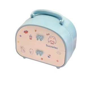 Sucreries Hair Accessory Storage <b>Box</b> With Drawers For Desk <b>Makeup</b> Jewelry Organizing Pink Blue - Product Image 5