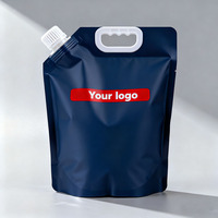 Pochette à bec réutilisable en PET imprimée sur mesure avec poignée en plastique de forme étanche facile à utiliser pour le stockage de jus de lait liquide
