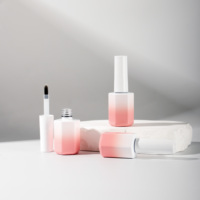 Flacon vide pour vernis gel 10ml 18ml en verre hexagonal avec bouchon et pinceau, personnalisable OEM/ODM, pour gel UV - Vente chaude