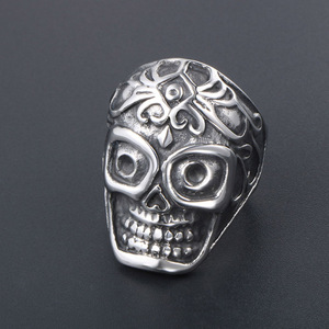 Skull <b>Ring</b> Men's Titanium Steel Jewelry SA748 Metal Retro Geometric Design Gift Fashion <b>Rings</b> - Product Image 4