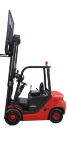 Linde HT25DS Diesel Forklift Used Industrial <b>Material</b> Handling Equipment <b>Red</b> Color With Lift Mast And Operator Seat - Product Image 2