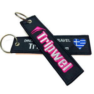 Porte-clés avec logo personnalisé Porte-clés brodé Porte-clés personnalisé Tissu tissé Étiquette de marque Lanière courte Porte-clés brodé - Product Image 5