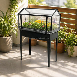 Jardinera Elevada de Metal Impermeable 2 en 1 para Exteriores con Patas y Invernadero Abatible - Product Image 1