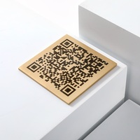 Maxery Sold Décoration de bureau de table en laiton Commande de LOGO personnalisé avec code QR, Commande de mariage de restaurant de luxe Commande en libre-service
