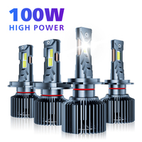 Ampoule de Phare LED AURORA Brevetée 100W 6500K Super Lumineuse H4 H7 H11, Phare Avant LED Universel pour Voiture