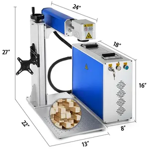 SIHAO 20w 30w 50w lazer markalama makinesi taşınabilir Raycus optik Fiber lazer markalama Metal oyma makinesi gravür lazer