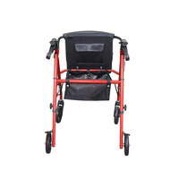 Sortie d'usine Rollator marcheur pliant Patient Portable réglable Shopping médical extérieur en acier déambulateur marcheur avec siège
