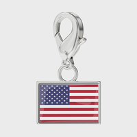 Nouveautés 2026 Bijoux Breloques à fermoir mousqueton avec motifs drapeau national et carte du monde pour la création de bijoux DIY, bracelets, colliers, porte-clés