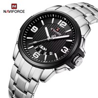 NAVIFORCE Montre-bracelet pour hommes Original en acier inoxydable Sport Quartz Horloge masculine Top Brand Luxury Date Week Watch 9215