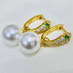 22443 S925 Accesorios de Plata para DIY con Perlas, Bandeja Vacía, Espiral de Plata, Hebilla para Joyería, Perlas de 9-15mm, Pendientes de Perlas - Product Image 1