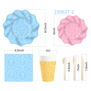 DAMAI - Juego de Vajilla para Fiesta de Revelación de Género, Platos y Servilletas para Revelación de Género, Niños y Niñas, para Baby Shower - Product Image 5