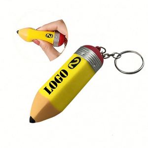 <b>Custom</b> Logo Pu Foam Pencil Shaped Stress Reliever <b>Keychain</b> for Promotional Giveaway - Product Image 4