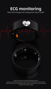 ECG cincin pintar TR30 Pria Wanita, perangkat dapat digunakan untuk kesehatan olahraga tidur kebugaran <span class=keywords><strong>Monitor</strong></span> tekanan darah HRV suhu - Product Image 2