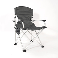 Chaise de plage pliable durable en polyester 600D avec revêtement PVC, structure métallique, capacité de 150 kg, design moderne avec porte-bouteille