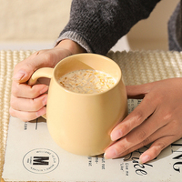 Tasse à thé en porcelaine émaillée de 16 oz, grande capacité, avec logo personnalisé, mug à café en céramique personnalisable pour la maison et le bureau