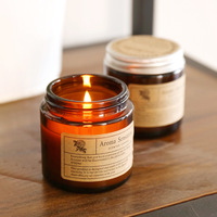 Livraison directe faite à la main aromathérapie cire de soja bougie bouteille brune parfum aide au sommeil encens pour la maison chambre vacances boîte-cadeau