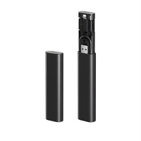 Boîte de rangement portable multifonctionnelle pour câble de charge, câble USB C vers C 60W avec emplacements pour cartes SIM/TF