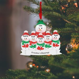 Adorno <span class=keywords><strong>de</strong></span> <span class=keywords><strong>Abuela</strong></span> 2027 Muñeco <span class=keywords><strong>de</strong></span> Nieve Personalizado con Cinco Nietos - Product Image 1