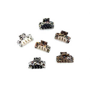 Fermagli per capelli Inez con stampa leopardata 6 cm in plastica, accessori per capelli da donna alla moda, casual, di alta qualità - Product Image 1