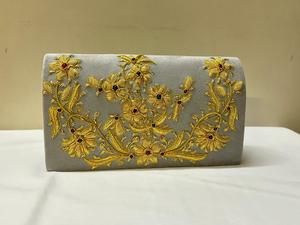 Bolso de mano de noche elegante para mujer, bolso hecho a mano decorado con Jade amatista Topacio dorado y cuentas de granate para ocasiones especiales - Product Image 2