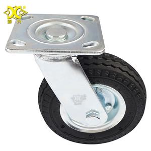 Feder belastetes Tor 6 "Zoll pneumatische Gummi räder Schwenk rolle Industrielle aufblasbare Lenkräder - Product Image 5