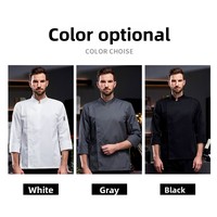 Uniformes de Cuisinier sur Mesure à Manches Longues, Respirants et Confortables, de Couleur Unie, pour la Restauration, les Bars et les Cuisines