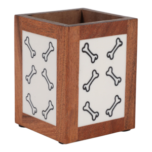 Organizer da scrivania quadrato in legno, moderno stile Boho, portaoggetti da tavolo per casa e ufficio, decorazione per mensola e mensola da parete - Product Image 3