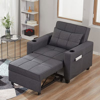 Canapé-lit simple en tissu lin pliable pour salon, vente en gros