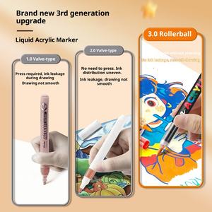 Marqueur acrylique liquide 288 couleurs Tête souple Sans pression Art étudiant DIY Peinture à la main Ensemble de stylos à dessin - Product Image 2