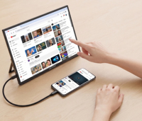 Moniteur tactile portable de 21,5 pouces, écran tactile d'ordinateur 1080P, support VESA, HDMI et USBC pour téléphones, PC, entreprise, noir