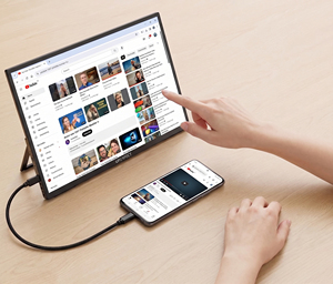 Moniteur tactile portable de 21,5 pouces, écran tactile d'ordinateur 1080P, support VESA, HDMI et <span class=keywords><strong>USBC</strong></span> pour téléphones, <span class=keywords><strong>PC</strong></span>, entreprise, noir - Product Image 3