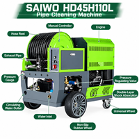 SAIWO HD-45H110L Nouvelle machine de nettoyage de canalisations à jet de haute pression, diesel, 45 CV, 200 bars, 110 L/min, pompe triplex, châssis en acier robuste