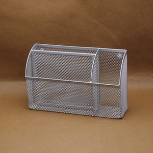 Magnetic Pencil Holder 3 Grid Mesh <b>Shelf</b> for Whiteboard Refrigerator Locker Organizer for Home School Office - Product Image 5