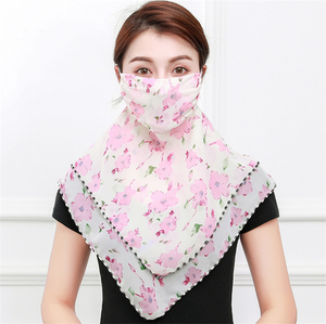 Écharpe d'extérieur en mousseline de soie pour femme, accessoire de Protection faciale complète, voile léger UV - Product Image 2