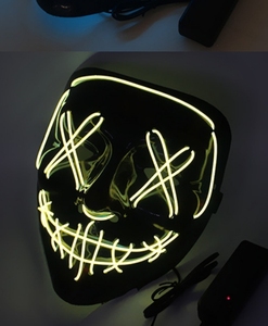 Có Thể Sạc Lại LED Đầy Đủ Mặt Đảng Mặt Nạ Đa-Màu Sắc PVC Halloween Cosplay Với Sáng Đèn Cho Các Sự Kiện - Product Image 4