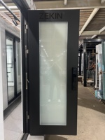 Porte d'entrée principale de sécurité personnalisée ZEKIN USA pour maisons, portes en aluminium coulé et en bois, portes extérieures de luxe pour villa, porte pivotante d'entrée de maison
