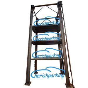 네 단계 유압식 자동차 스태커 다층 수직 주차 시스템 낙하 방지 기능 포함 차량 보관 리프트 - Product Image 4