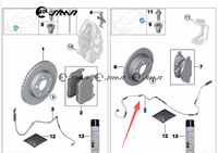 Fil de capteur de frein arrière pour Rolls-Royce Cullinan, N° OE 34356871916, Pièces de rechange automobiles de luxe