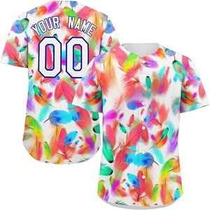 Low Moq 100% Polyester Stof Aanpasbaar Logo Sportkleding Jeugd Gesublimeerd Honkbal Uniform - Product Image 5