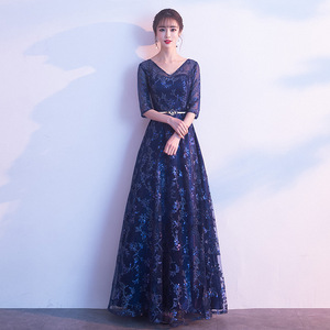 Robes <span class=keywords><strong>de</strong></span> soirée en mousseline <span class=keywords><strong>de</strong></span> soie à manches longues et à dentelle, style A, col bijou, <span class=keywords><strong>robe</strong></span> <span class=keywords><strong>de</strong></span> cérémonie pour invité <span class=keywords><strong>de</strong></span> mariage, longueur cheville, robes <span class=keywords><strong>de</strong></span> mariée pour femmes - Product Image 2