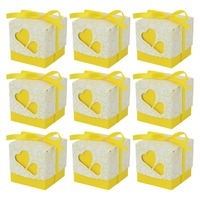 Boîtes en papier pliables jetables pour bonbons et aliments, design double cœur, pour mariage, fête, baby shower, emballage de chocolat
