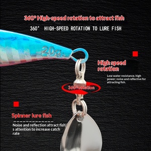 Leurre métallique en forme de petit dauphin pour lancer longue distance, appât dur artificiel, spinnerbait à hameçon simple pour la pêche à la perche en eau douce - Product Image 4