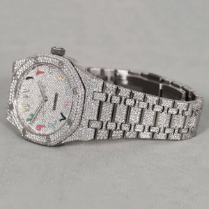 VVS1 White Moissanite Diamond Mechanical ETA Automatic <b>Watch</b> Adults 40MM Stainless Steel Full Bust Case Luxury Water Resistant - Product Image 3
