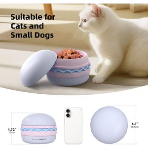 Juego de cuencos para perros Superdesign, forma de hamburguesa de 6,1 pulgadas, apilables para perros y gatos, plato de alimentación multifuncional - Product Image 6