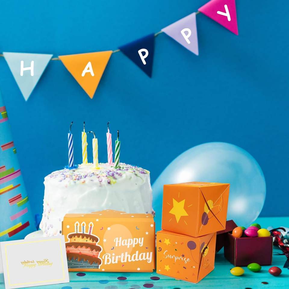 Birthday Envelope With Exploding Ribbons Creative Bouncing Confetti Envelope Surprise Explosion Box