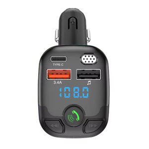 Nhà Máy USB Xe Sạc Nhanh Loại C Cổng MP3 Máy Nghe Nhạc LED Sạc Không Dây FM Transmitter <span class=keywords><strong>Bluetooth</strong></span> Kết Nối Handsfree Cuộc Gọi <span class=keywords><strong>Kit</strong></span> - Product Image 2