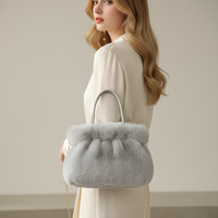 Sac fourre-tout en fausse fourrure de lapin douce de style coréen, sac à bandoulière en peluche avec oreilles d'ours mignonnes